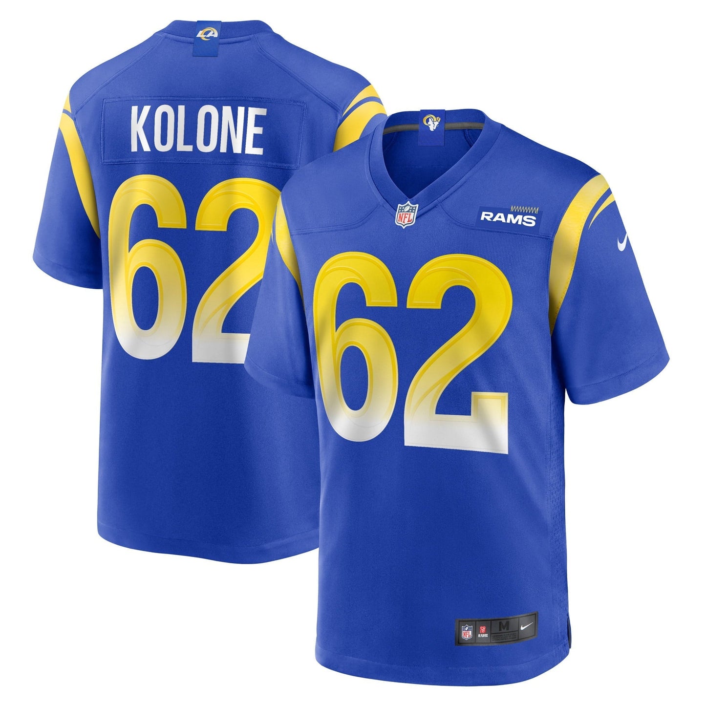 Men's Nike Jeremiah Kolone Royal Los Angeles Rams Team Game Player Jersey