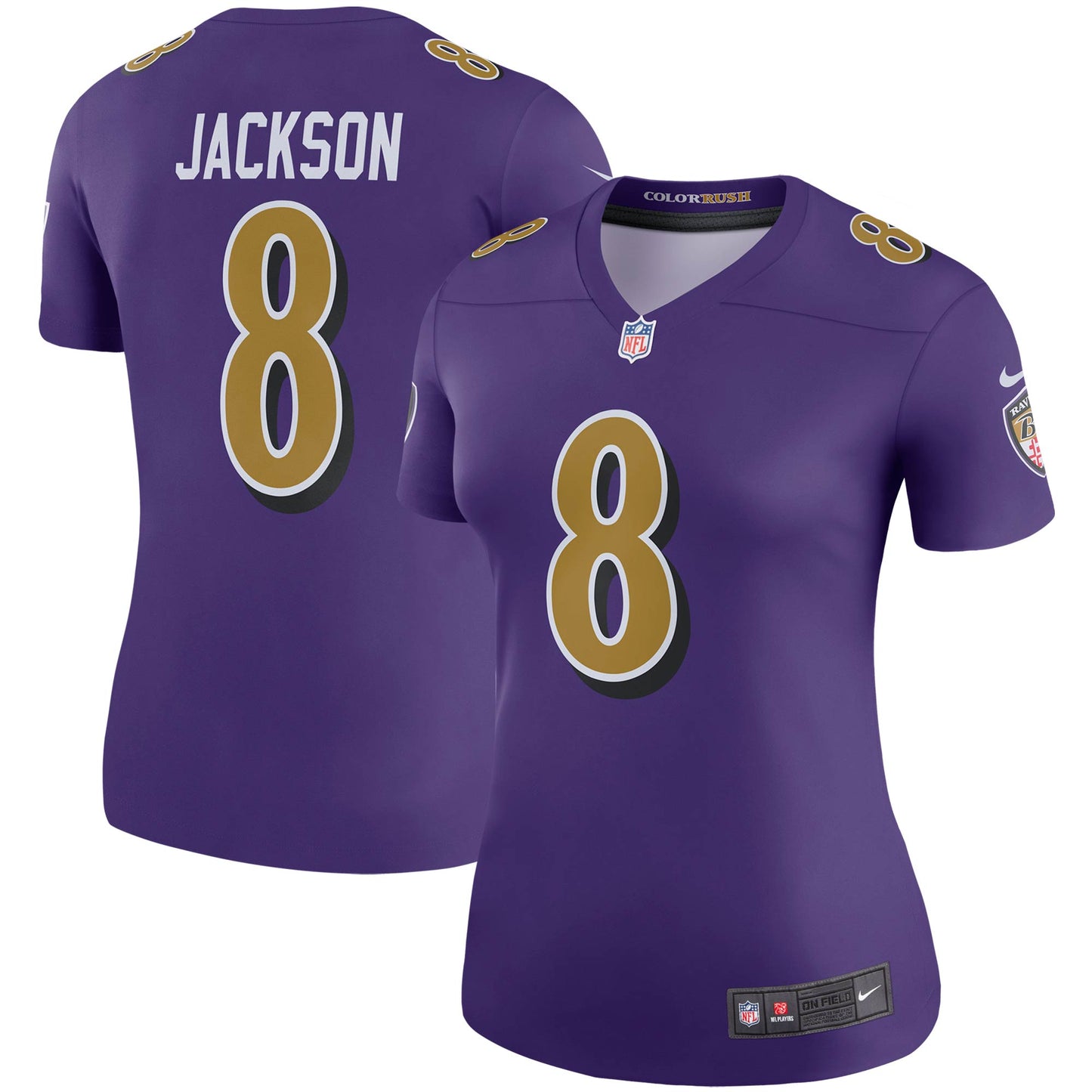 Lamar Jackson Baltimore Ravens Nike Women's Color Rush Legend Player Jersey - Purple