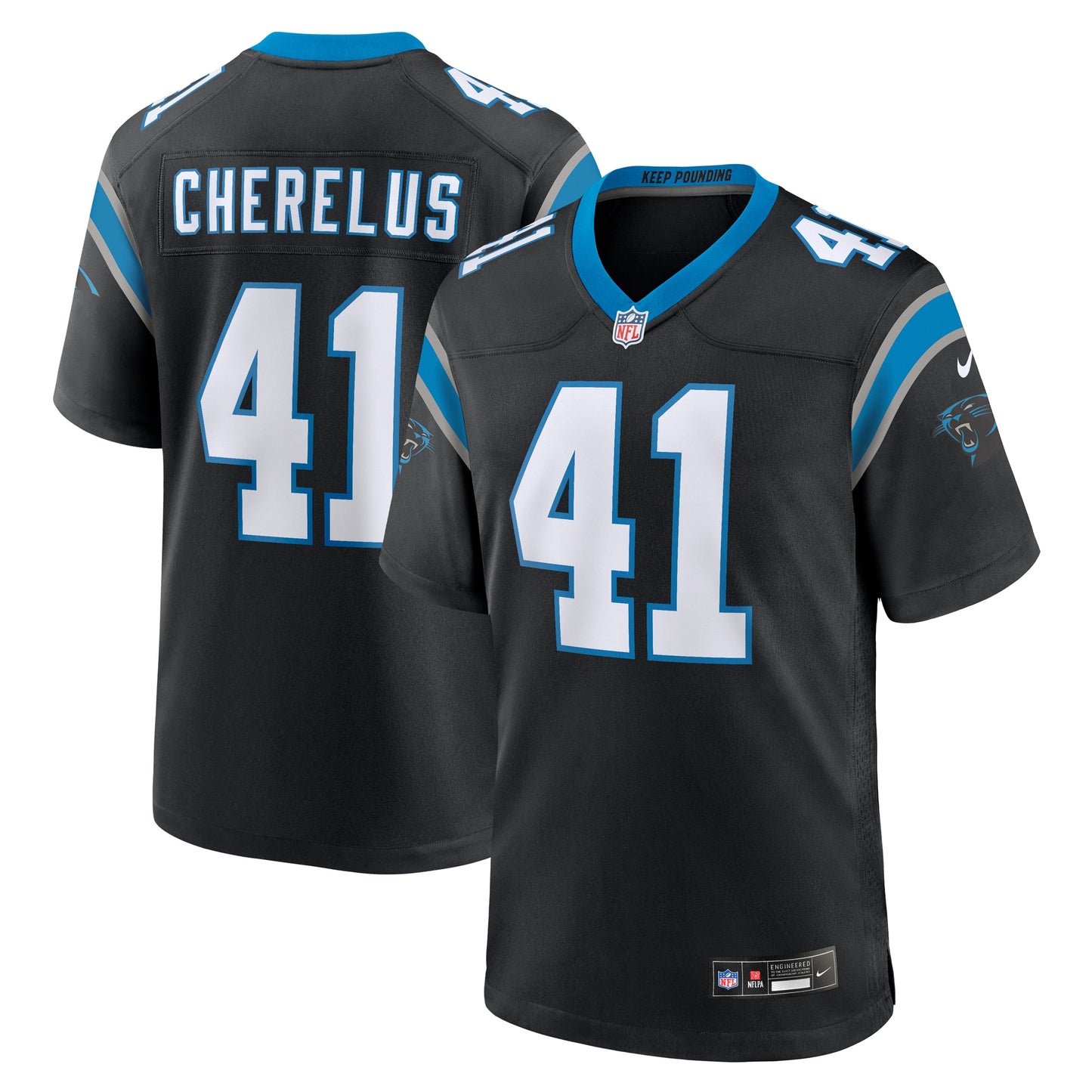 Claudin Cherelus Carolina Panthers Nike Team Game Jersey -  Black