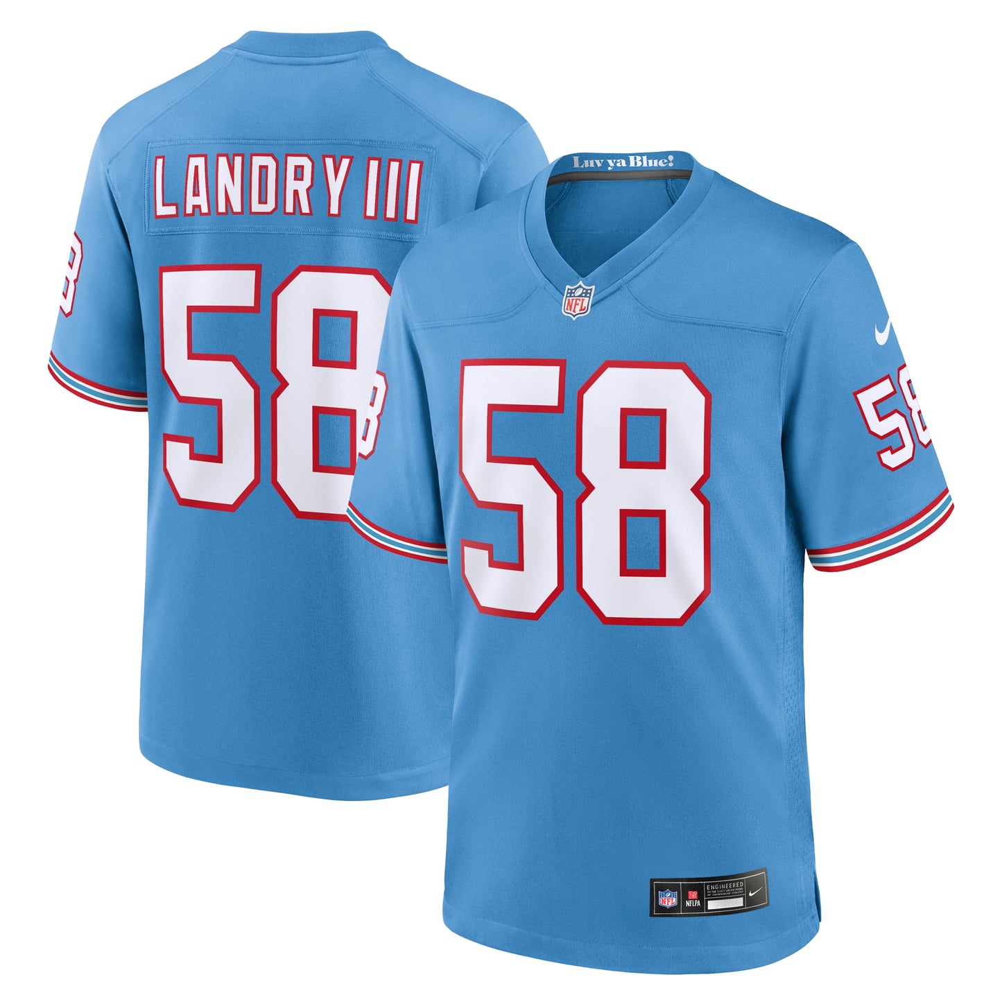 Harold Landry Tennessee Titans Nike Oilers Throwback Player Game Jersey - Light Blue