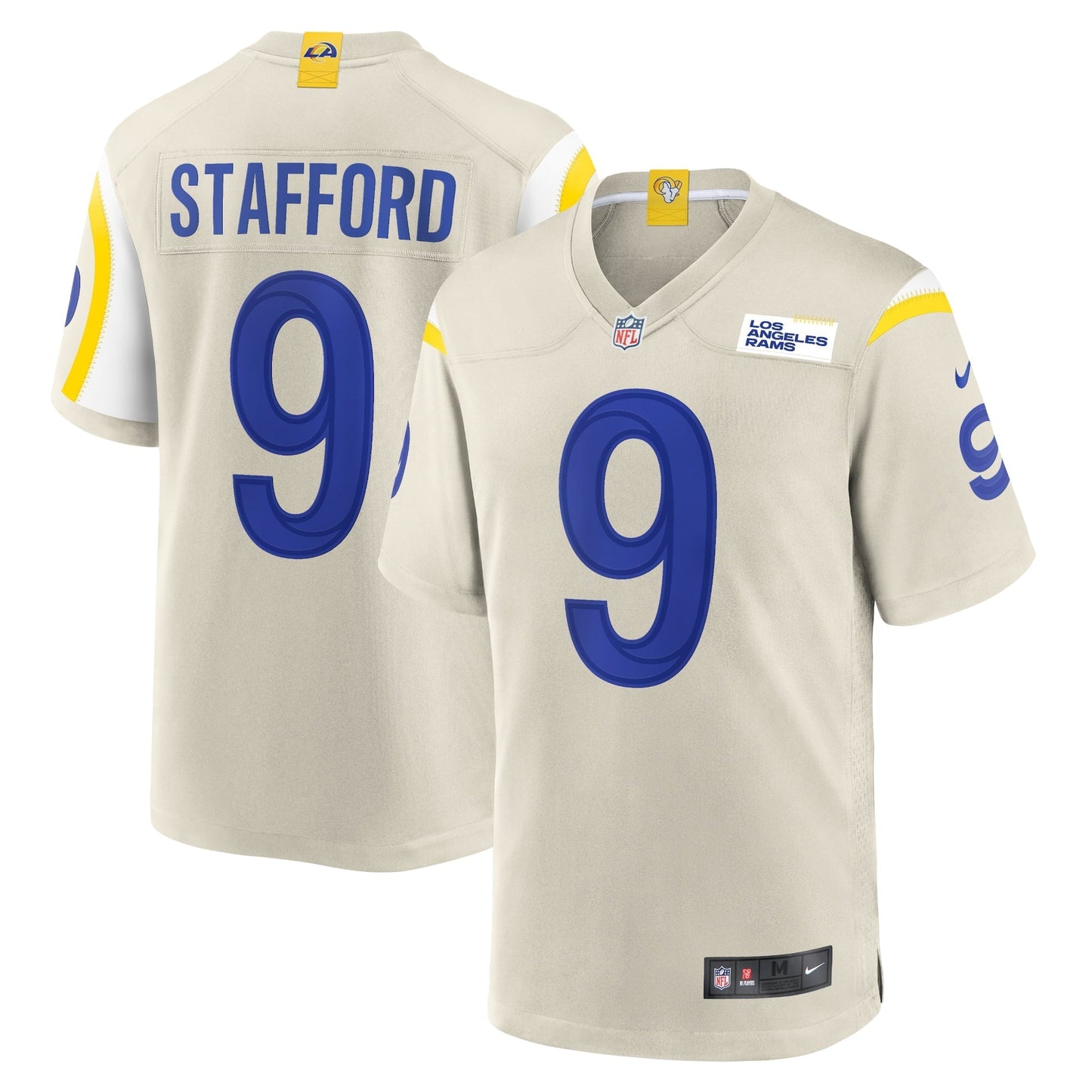 Men's Nike Matthew Stafford Bone Los Angeles Rams Player Game Jersey